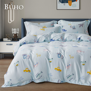 BUHO "Cars" 60-count 100% TENCEL pure Tencel full-covered cotton dual-purpose winter bag set - double