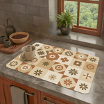 【Monster】 Soft Diatomaceous Earth Sink Draining Mat Language of Tiles  (45x30cm) –Timeless Charm, , large