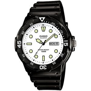 CASIO 卡西歐 DIVER LOOK 潛水運動風手錶-黑x白 MRW-200H-7E