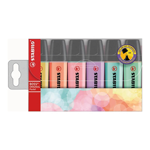 STABILO 德國 思筆樂 BOSS ORIGINAL Pastel 波士馬卡龍色經典螢光筆 6色組 /盒 ST70/6-2