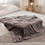 Adorar "Lake Blue Gray" Antistatic Thickened Double Layer Flannel x Lamb Velvet Blanket Quilt (150x200cm), , large