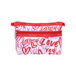 |快速出貨|Lesportsac Cosmetic Clutch 雙層拉鍊化妝包/ 愛情便條手繪風, , large