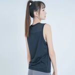 YOGA FLOW Freedom Tank(L) - 圓領拼接長板罩衫 - 烏漆黑 Black, , large