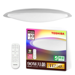 TOSHIBA東芝 8-10坪 月韻90W RA95極光美肌 炫彩RGB 調光調色遙控吸頂燈(LEDRGB90-03S), , large