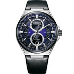 CITIZEN 星辰 鈦金屬 光動能三重日曆月相手錶-紫/42mm BU0066-11W, , large