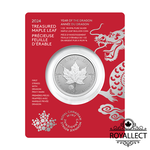 [皇家典藏] Canadian Mint 2024加拿大-楓葉-龍標記版-1盎司銀幣(普鑄)(卡裝)(首發版), , large