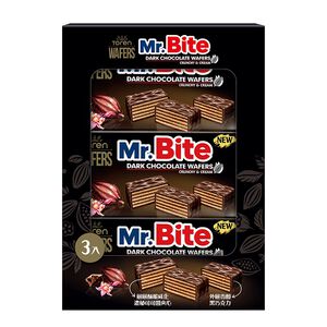 Mr.Bite可可夾心威化黑巧克力三入組