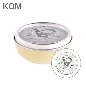 【KOM】夢想系列 磨砂316不鏽鋼兒童隔熱碗 (幼兒園指定/圓匙升級)