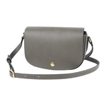 LONGCHAMP S號 EPURE 牛皮翻蓋馬鞍包(斑鳩灰), , large
