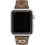 COACH Apple Watch 錶帶 38/40/41mm 適用 C字皮錶帶  - 咖啡色 (不含手錶)CO14700289, , large