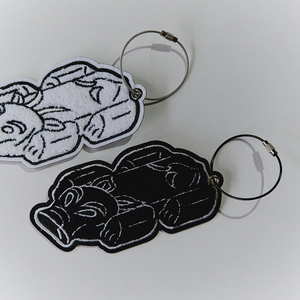 9 Pigs Embroidered Keychain