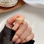 【Gulicc 】古莉可 戒指 韓國時尚微鑲交叉食指戒, , large