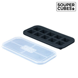 官方直營【Souper Cubes】多功能食品級矽膠保鮮盒10格_曜石灰(30ML/格)