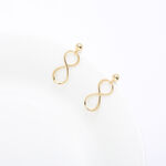 【Angel & Me】Infinity love s925 sterling silver 14k gold plated earrings gift, , large
