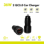 【sansuijibau】36W Dual QC3.0 Aluminum Alloy Car Power Supply with Dual USB Ports, , large