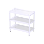 [Y HOUSE] 60x30x60cm Ultimate Aesthetic Perforated Three-Tier Storage Rack - Lacquered White, , large