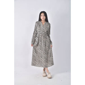 (L) 斑馬紋黑色洋裝二手衣