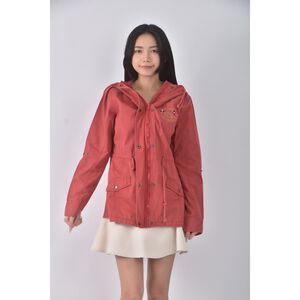 (S) euro como質感棉質純棉紅色外套二手衣