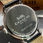 [星晴錶業]COACH手錶,36mm,CH00115黑色錶面銀錶殼深黑色真皮皮革錶帶款, , large