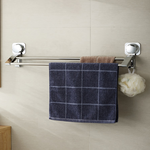 【WE CHAMP】真空吸盤雙桿不鏽鋼掛勾毛巾架(衛浴毛巾架 不鏽鋼毛巾架 雙桿毛巾架 毛巾架), , large