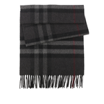 BURBERRY 基本款經典格紋喀什米爾圍巾/炭灰色, , large