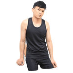 【I現貨I】機能涼感衣內搭圓領衫 男 T恤 短袖 男性背心 黑 灰 丈青色 隨機色, , large