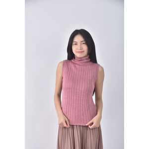 (S) 高領無袖粉色上衣二手衣