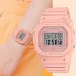 CASIO 卡西歐 G-SHOCK 珊瑚粉橘方形女錶 GMD-S5600BA-4, , large