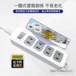 實用牌1開4插6尺2P延長線 1.8公尺PNA214B-6 防火PC材質 獨立開關設計 節能又安全, , large