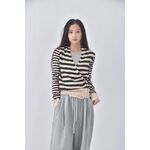 (S) g2000質感條紋杏色外套二手衣, , large