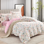 【Betrise】Fresh Grass | Environmentally friendly printing and dyeing anti-mite and antibacterial 100% combed cotton dual-purpose quilt and bed sheet set - double, , large