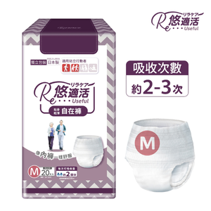【悠適活】日本製輕薄成人自在褲2回300cc (M/20片/包)