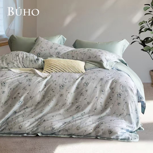 BUHO "Send Romance-Blue" 60-count 100% TENCEL pure Tencel full-covered cotton dual-purpose quilt winter bag set-double