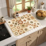 【Monster】 Soft Diatomaceous Earth Sink Draining Mat Language of Tiles  (45x30cm) –Timeless Charm, , large