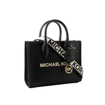 Michael Kors Mirella 荔枝皮革刺繡背帶小款二用托特包/黑色, , large