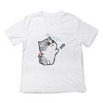 JZ TEE Cat & Shiba Inu - Feeding Fish Graphic Tee, , large