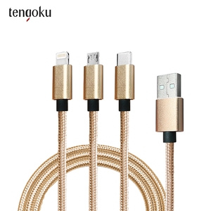 【tengoku天閤堀】超強韌USB-C三合一1.2M編織快速充電線