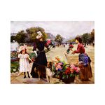 【御畫房】鮮花少女 國家一級畫師手繪油畫60×80cm(VF-03), , large