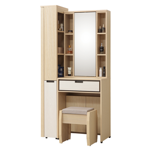 【唯熙傢俱】雷莎原木雙色2.7尺化妝台