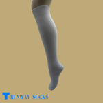【Runway】《HONOR》 Japanese/Korean Style Academy Striped Socks – Double Cylinder Knee-High Socks, Calf-Length – Premium Cotton, 2 Pairs (1 Thick Stripe + 1 Thin Stripe) – White, , large