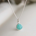 Simple Amazonite Sterling Silver Necklace, , large
