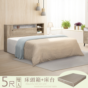 【Homelike】喜家居雙人5尺收納床台組(2209)
