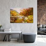【御畫房】金秋溪水 國家一級畫師手繪油畫60×90cm(VF-08), , large