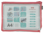 【PENROTE 筆樂】A4網紗收納袋 粉, , large
