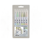 【Kuretake 吳竹】PALE COLORS II 彩繪毛筆 6色/盒 RB-6000AT/6VH(日本品牌), , large