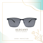 英倫雅仕朗峰棕鑲嵌金屬方框寶麗來偏光墨鏡/UV400太陽眼鏡〔ALEGANT〕, , large