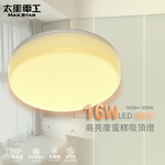 【太星電工】LED高亮度蛋糕吸頂燈16W/暖白光, , large
