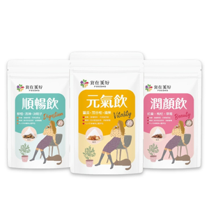 食在美好 花果養生飲3入綜合組 潤顏飲、順暢飲、元氣飲共30包 漢方草本與水果的完美結合 營養好喝