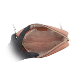 Michael Kors 金字滿版LOGO拚色方形鏈帶斜背包/咖啡色, , large