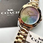 [星晴錶業]COACH手錶,34mm,CH00199彩虹錶面金色錶殼金色精鋼錶帶款, , large